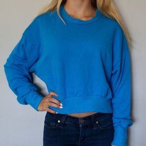 blue cropped jumper
